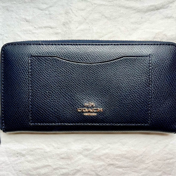 Coach Navy Leather Wallet - Picture 1 of 3